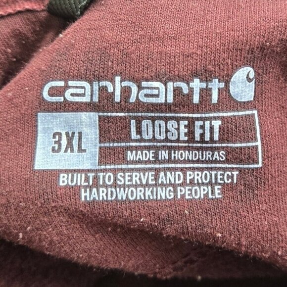 Carhartt Hoodie Men 3XL Maroon Loose Fit Heavy Graphic Gorpcore Carpenter - Picture 11 of 13